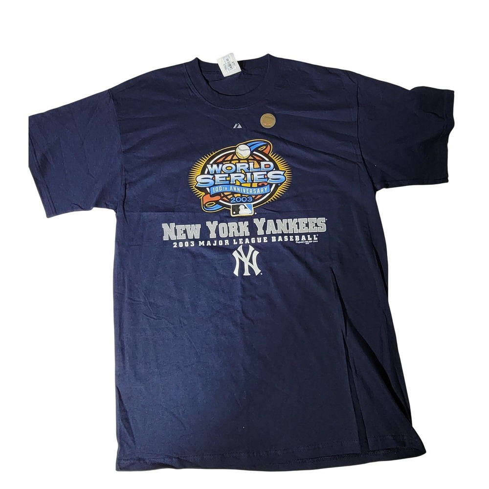 Majestic Mens New York Yankees 2003 WS 100th Anniv T-Shirt L NWT